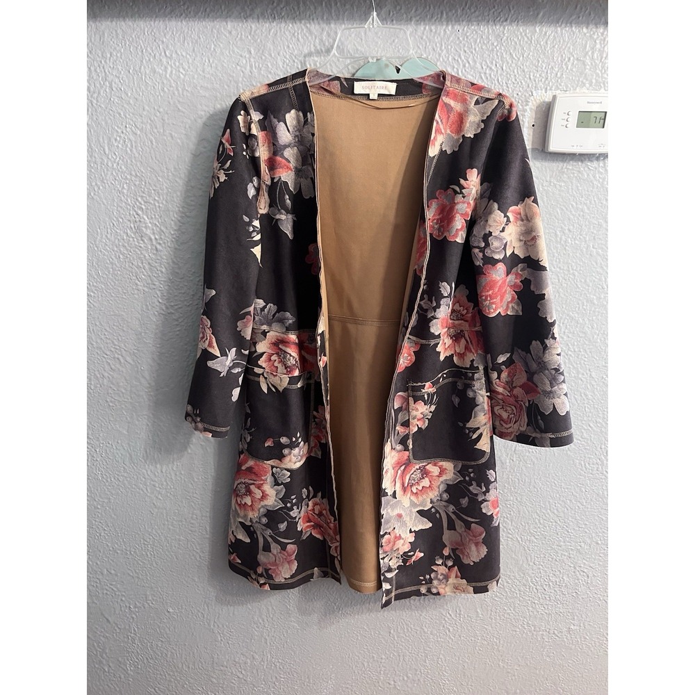 Anthropologie Solitaire‎ Floral Duster Womens Size Small Brown